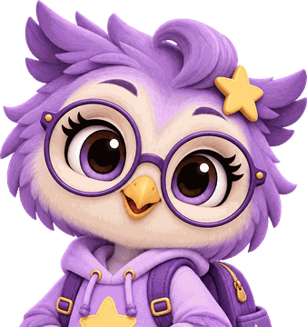 Kira, a purple owl who sees how it all fits together