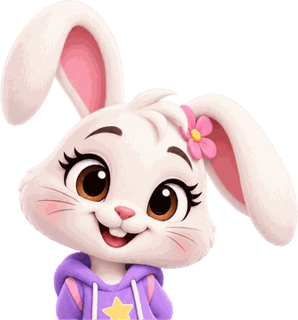 Lucia, a white rabbit who finds her voice